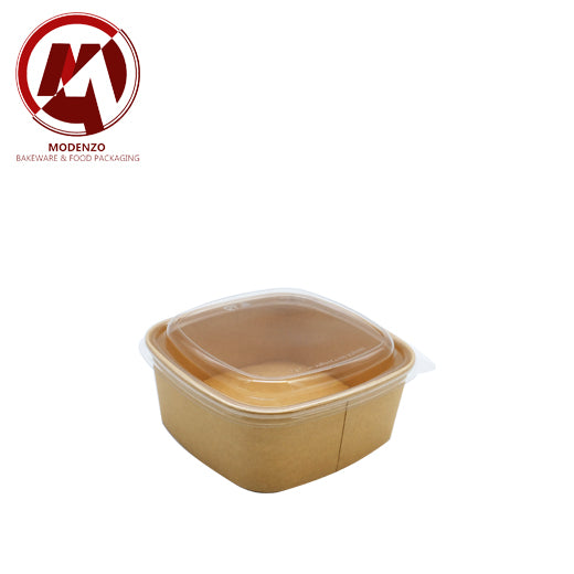 Kraft Salad Bowl Square. w/ Pet Lid 1200ml