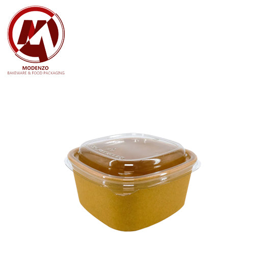 Kraft Salad Bowl Square. w/ Pet Lid 400ml