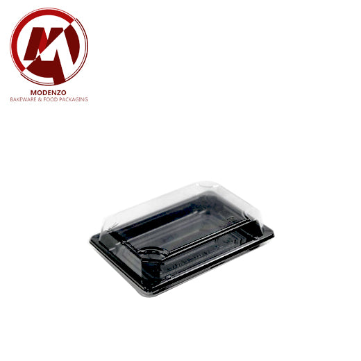 Sushi Tray + Pet Lid BLACK 7.5 x 5