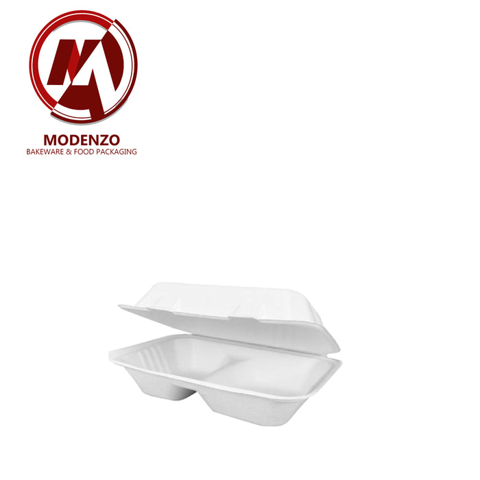 9" * 6" * 3 1000ml 2C Compartment food box (250pcs/ctn)