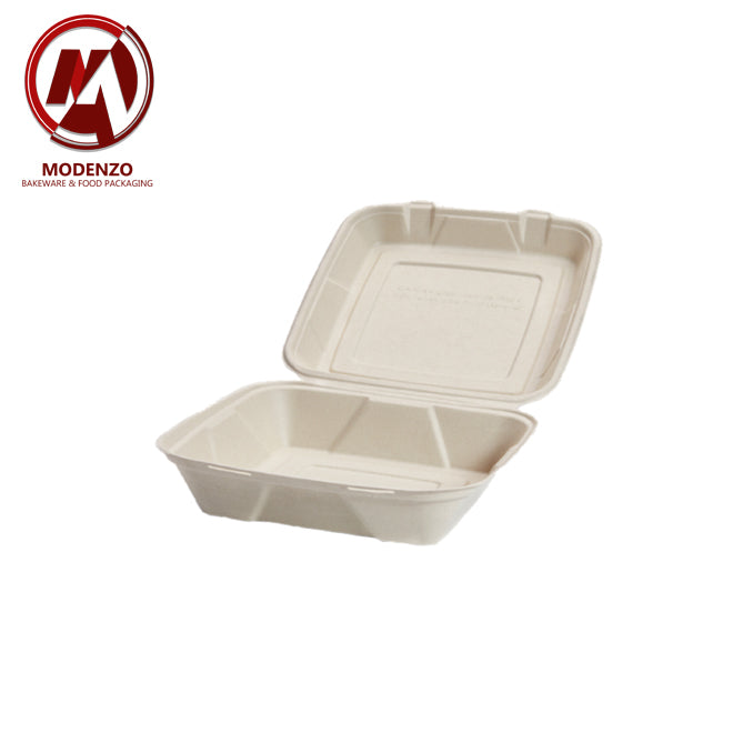 9x9 Molded Fiber Clamshell - 200 pcs/ctn