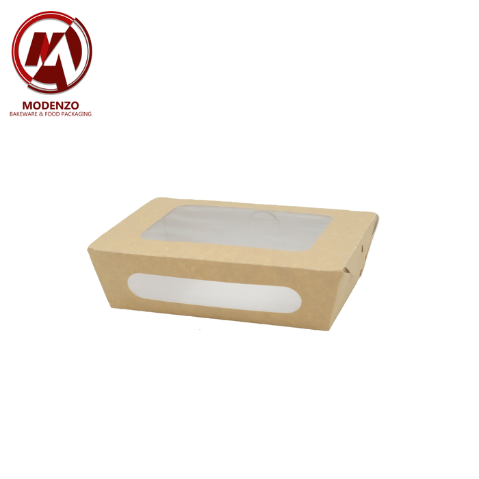 Kraft Salad Box #1 w/ PET Film Window - 200pcs/ctn