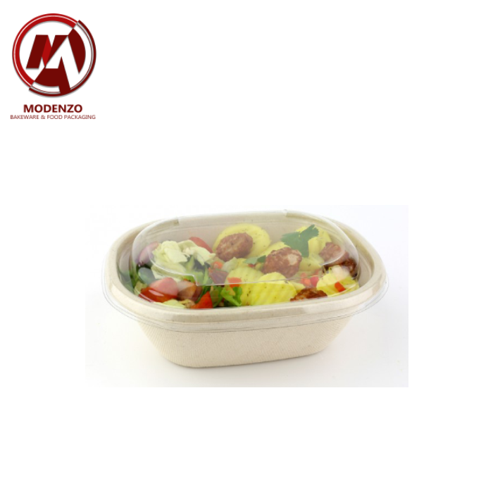 620ml Pulp Oval Bowl + PET Lid - 300pcs/ctn