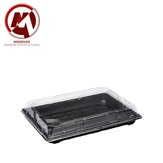 Sushi Tray MSM-1103 + Plastic Lid (Black) 400pcss/ctn