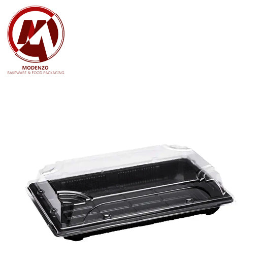 Sushi Tray MSM-1109 + Plastic Lid (Black) 400pcs/cn